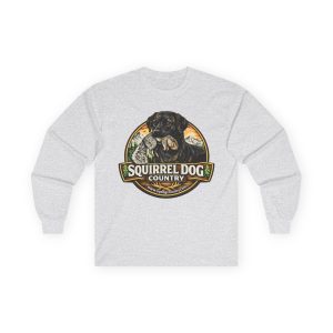 Squirrel Dog Country Long Sleeve Tee — Brindle Mtn Cur on Front